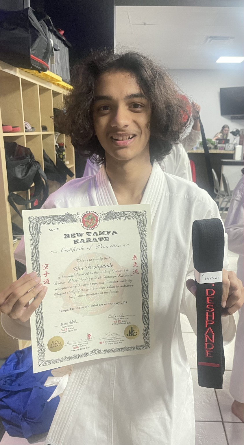 Karate black belt achievement